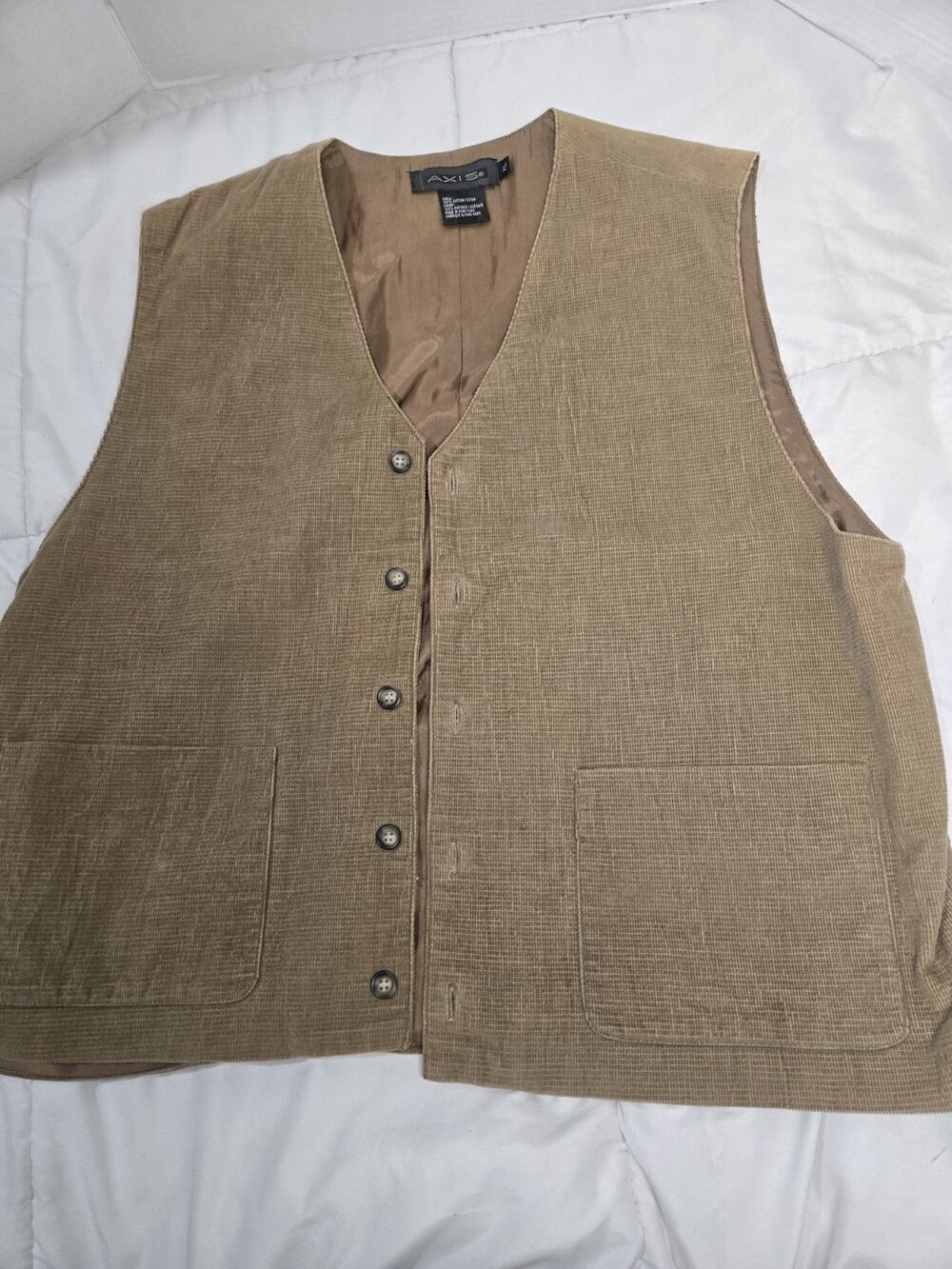 Corduroy Vest Men's Western Vest Vintage Casual Brown Sz XL 90's Boho Oversized